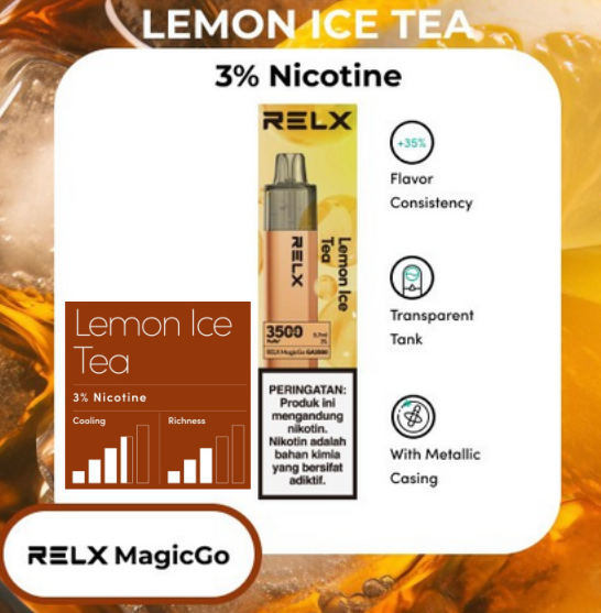 Relx Magic Go 3500P Disposable Lemon IceTea