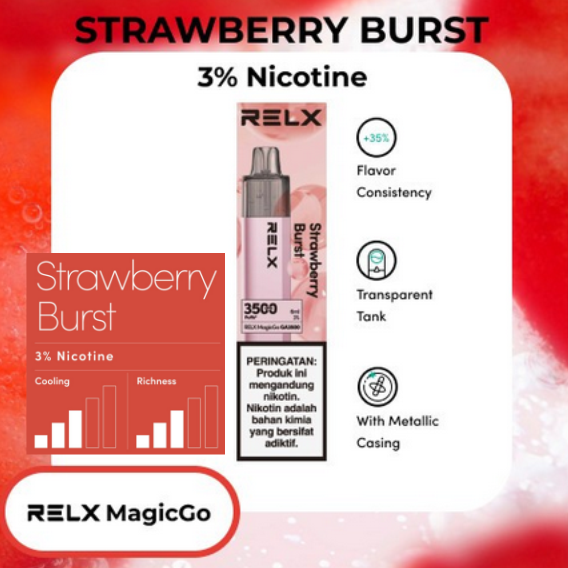 Relx Magic Go 3500P Disposable Strawberry Burst