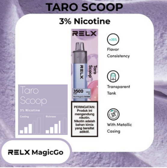 Relx Magic Go 3500P Disposable Taro Scoop