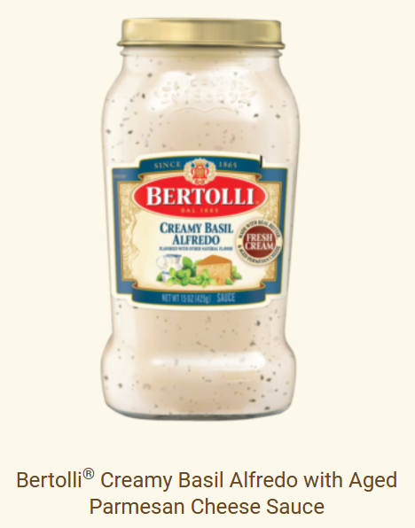Bertolli Pasta Sauce Creamy Basil Alfredo 453g