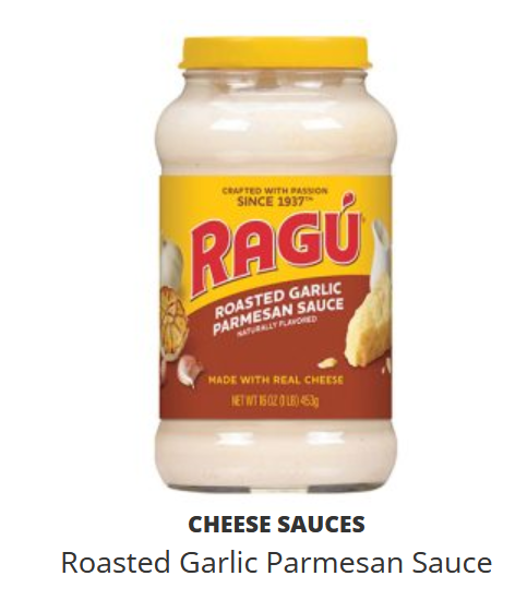 Ragu Roasted Garlice Parmesan Sauce 453g