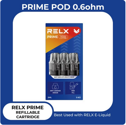 Relx Prime Pod Refillable Cadtridge 3s 0.6OHM