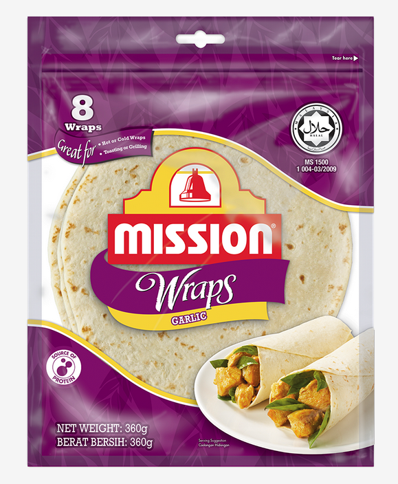Mission Wraps Garlic 360g