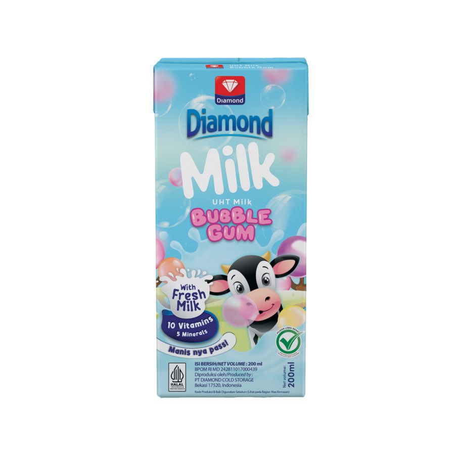 Diamond UHT Milk Bubblegum 200ml