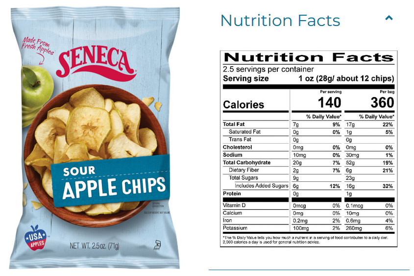 Seneca Apple Chips Sour Apple 71g
