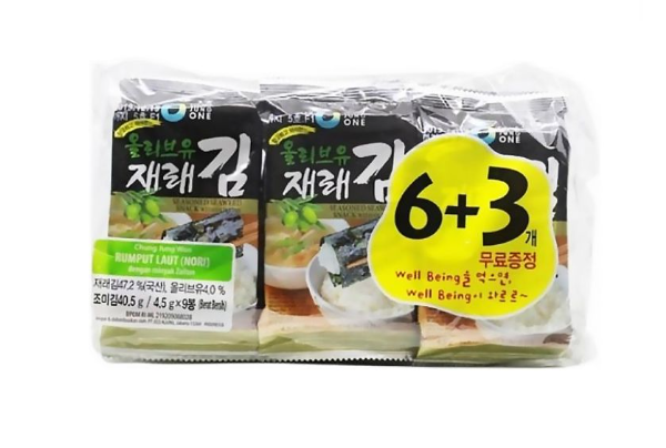 CJO Roasted Seaweed Laver Snack (6+3) 40.5g