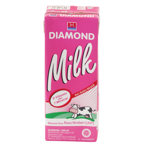 Diamond Milk UHT 200ml Strawberry