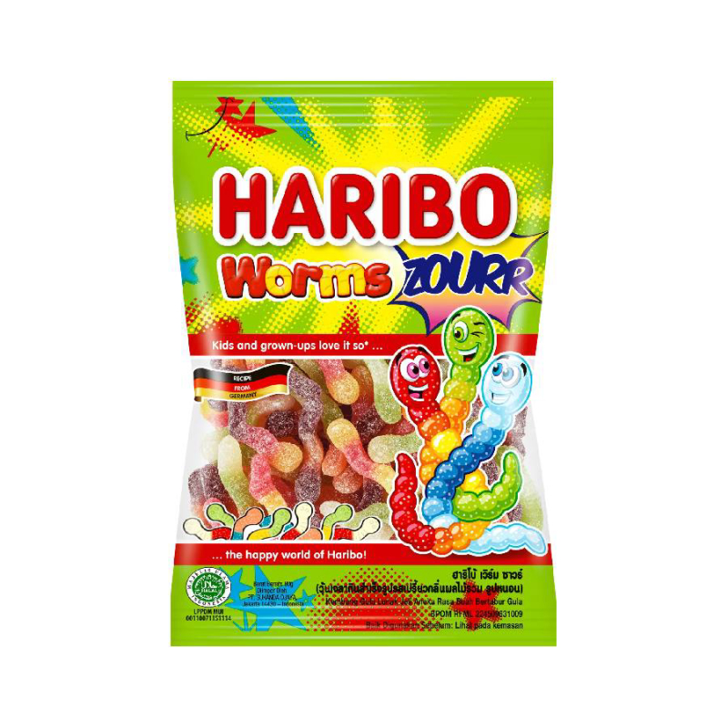 Haribo worms zour 80g