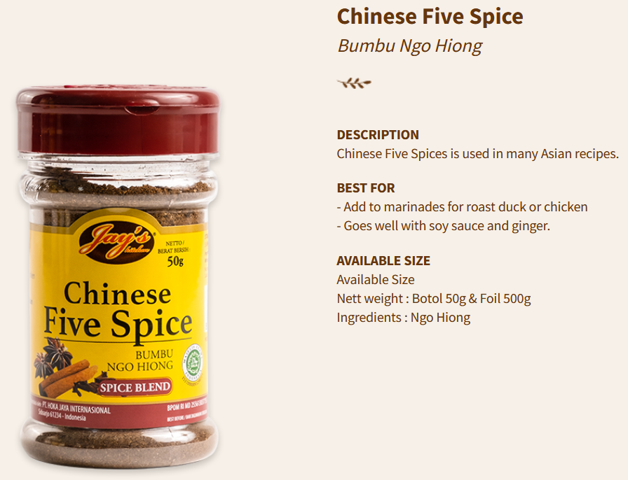 Jays Seasoning Chinese Five Spice Ngohiong 50g