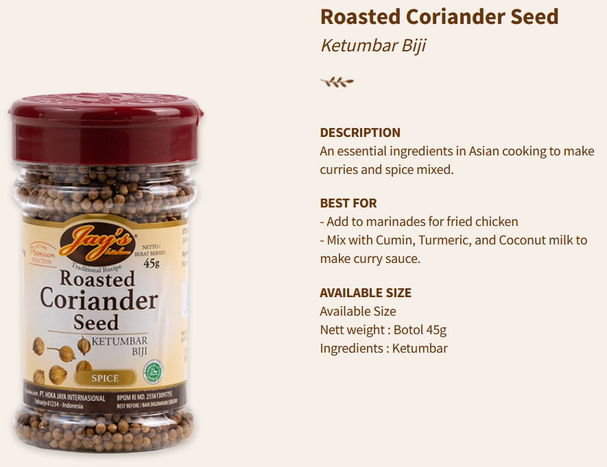 Jays Spices Roast Coriander Seed 45g