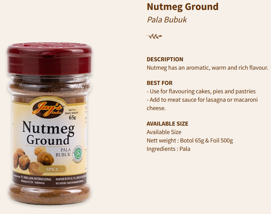 Jays Spices Nutmeg Ground 65g