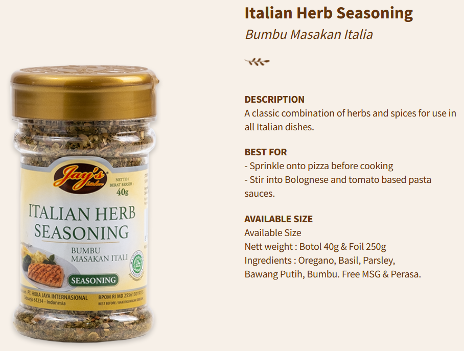 Jays Seasoning Italian Seasoning 40g