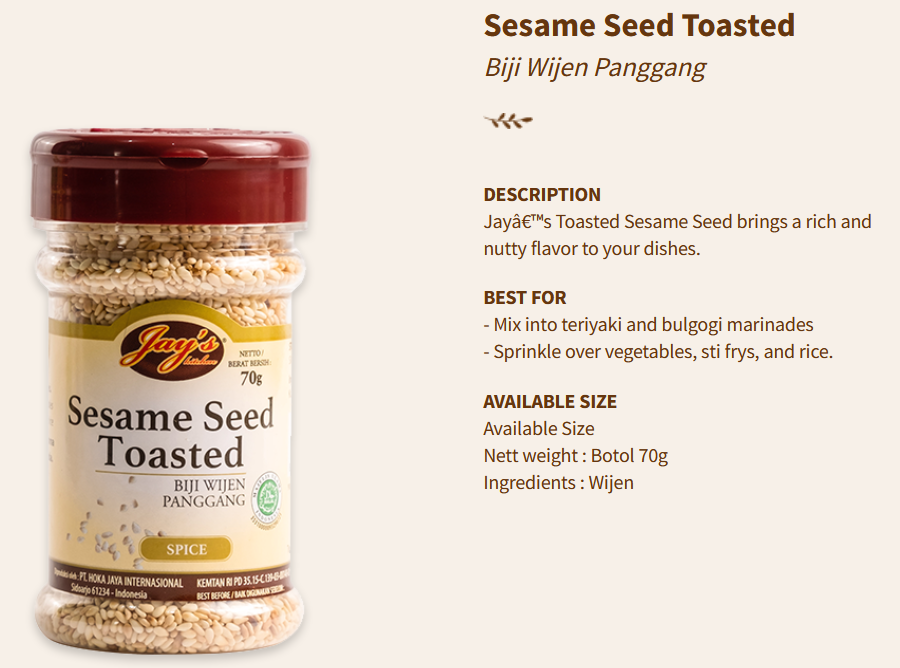 Jays Sesame Seed Toasted 70g