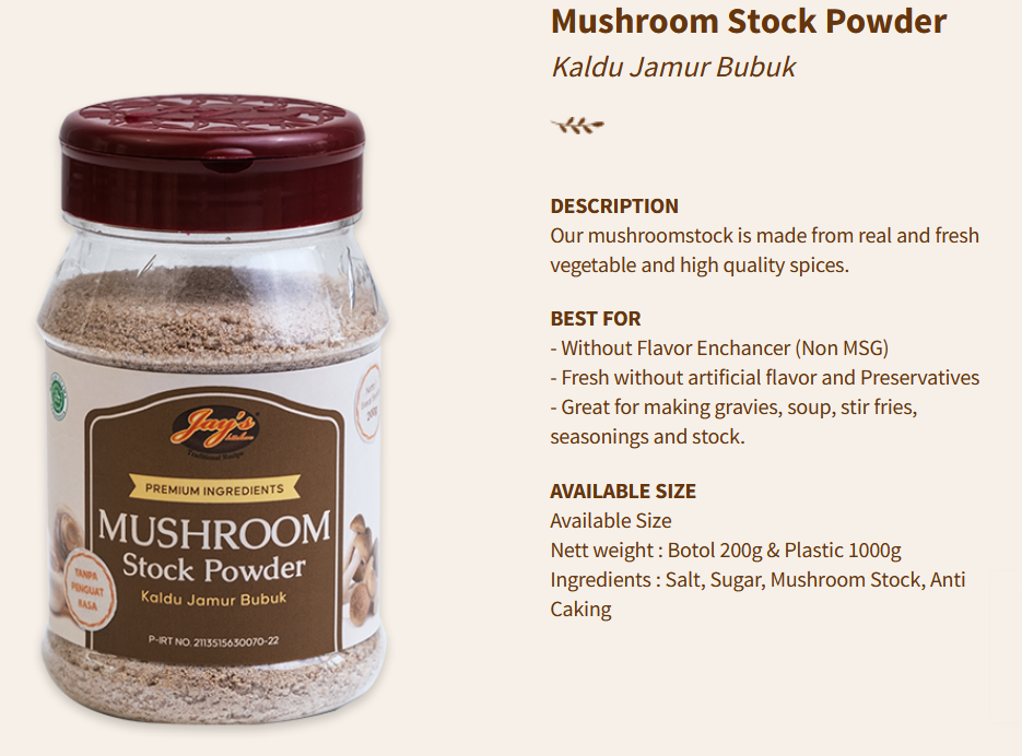 Jays Stock Powder Mushroom 200g