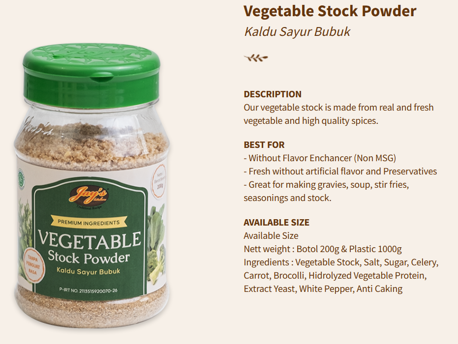 Jays Stock Powder Vegetable 200g