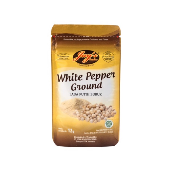 Jays Zip Lock White Pepper Ground 12g