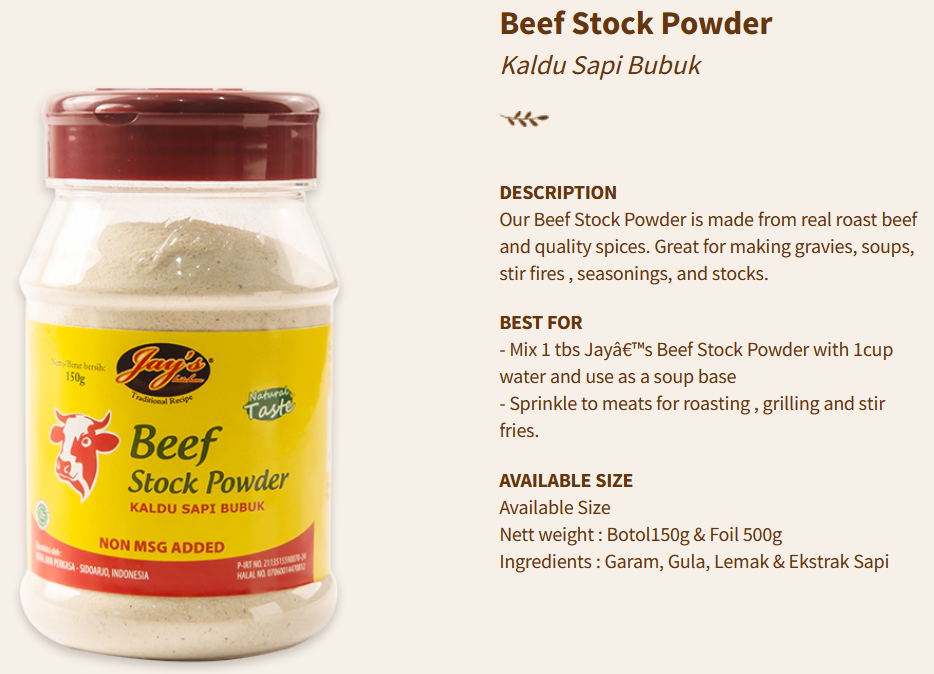 Jays Stock Powder Beef 150g