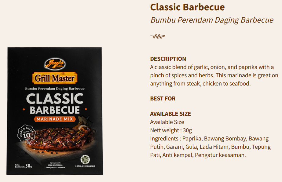 Jays Grill Master Classic BBQ 30g