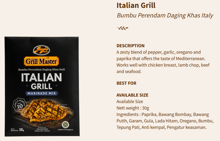 Jays Grill Master Italian Grill 30g
