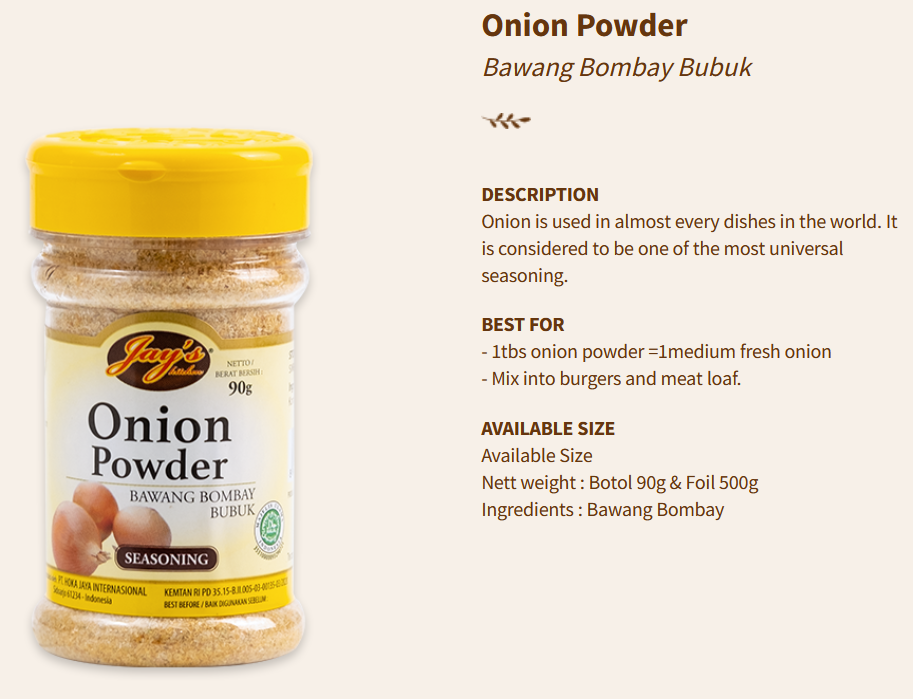 Jays Spices Onion Powder Bombay Bubuk 90g