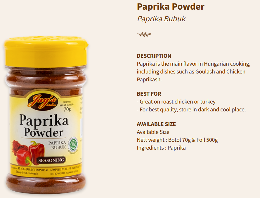 Jays Spices Paprika Powder 70g