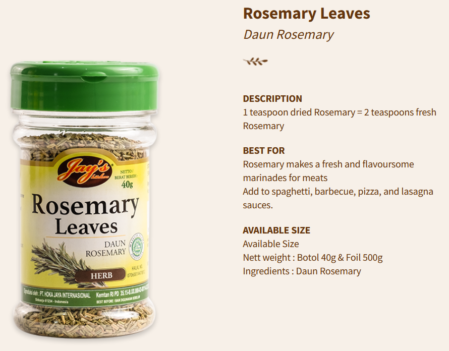 Jays Herbs Rosemary Leaves 40g