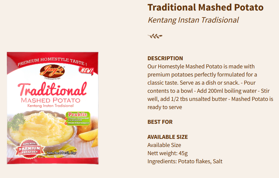 Jays Mashed Potato Traditional 45g