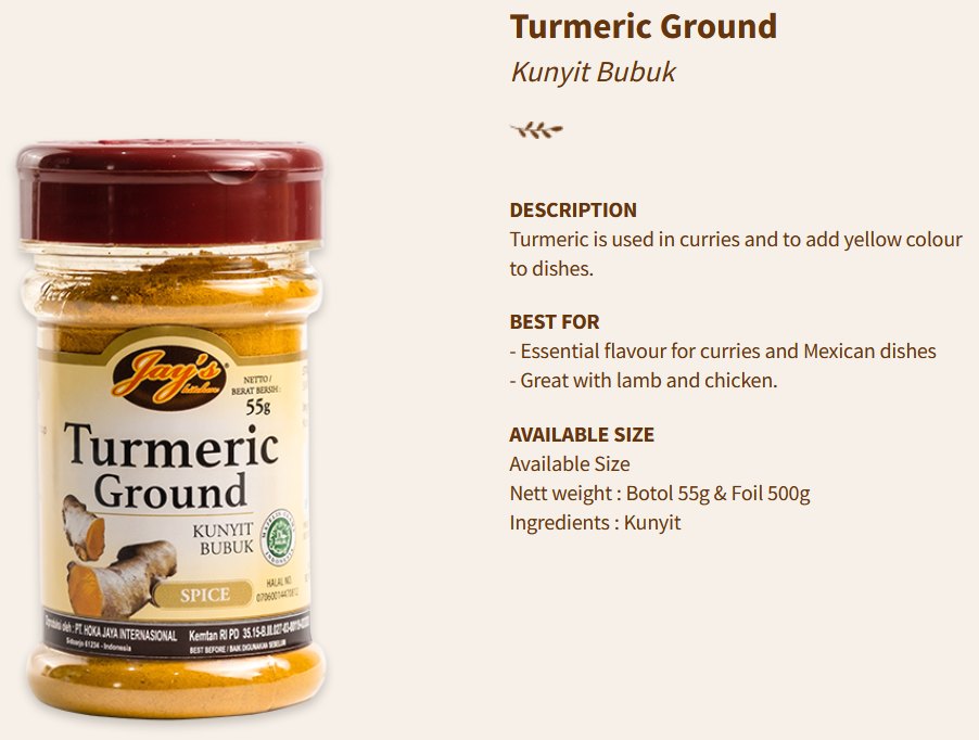 Jays Spices Turmeric Ground Kunyit 55g