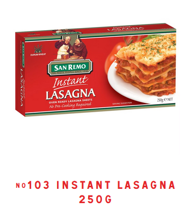 San Remo Pasta Lasagna Instant 103# 250g