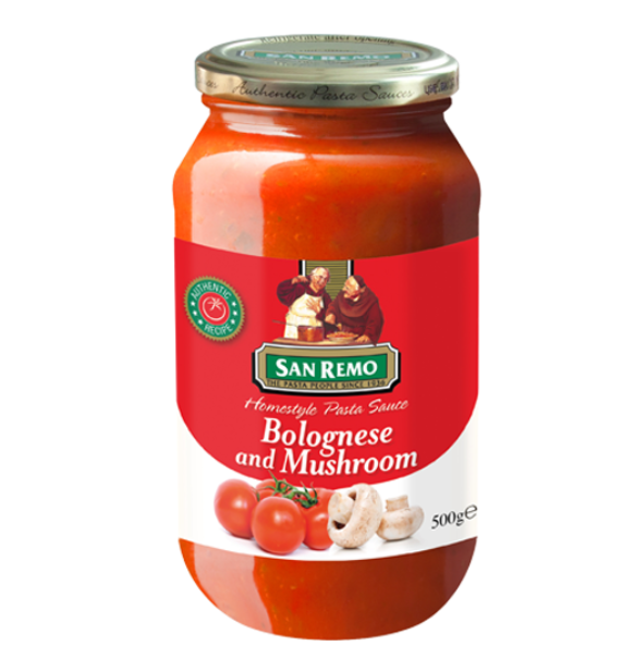 San Remo Pasta Sauce bolognese Mush 500g