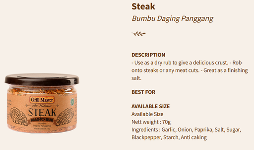 Jays Grill Master Magic Rub Steak 70g