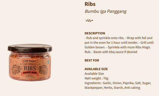 Jays Grill Master Magic Rub Ribs 70g