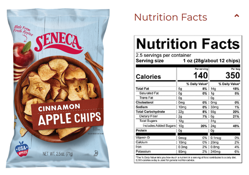 Seneca Apple Chips Cinnamon 71g