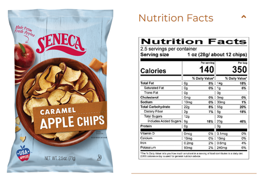 Seneca Apple Chips Caramel 71g