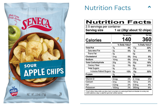 Seneca Apple Chips Sour Apple 71g