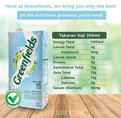 Greenfields UHT 1L Lowfat