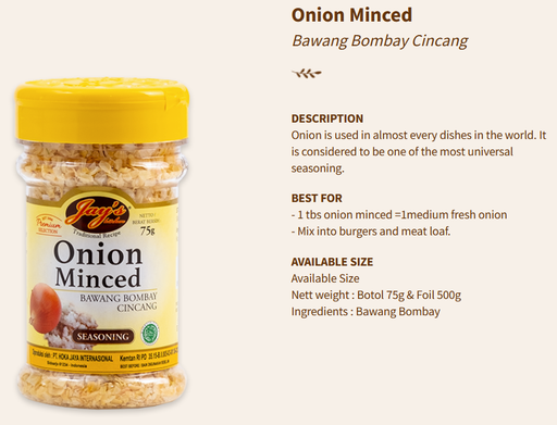 Jays Seasoning Onion Minced 75g