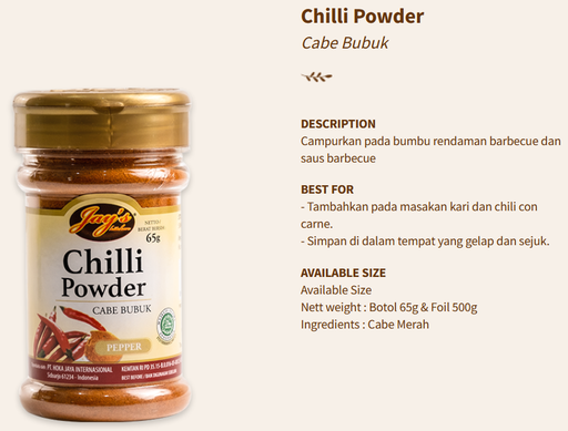 Jays Spices Chili Powder 65g