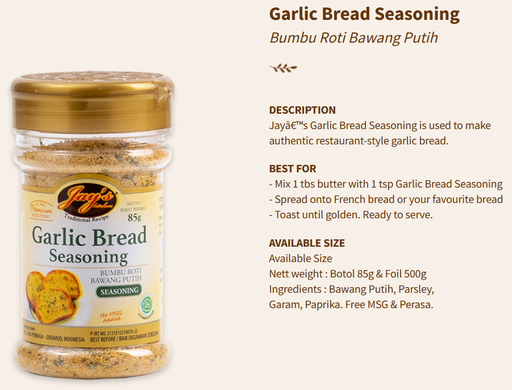 Jays Garlic Bread Seasoning 85g