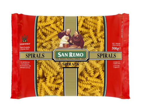 San Remo Pasta Spirals 16# 500g